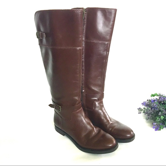 Enzo Angiolini EERO Brown Leather Rising Boots - Picture 1 of 8